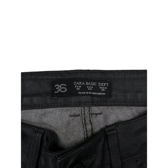 Zara Basic Skinny Ankle Zip Jeans in Black - Picture 4 of 5